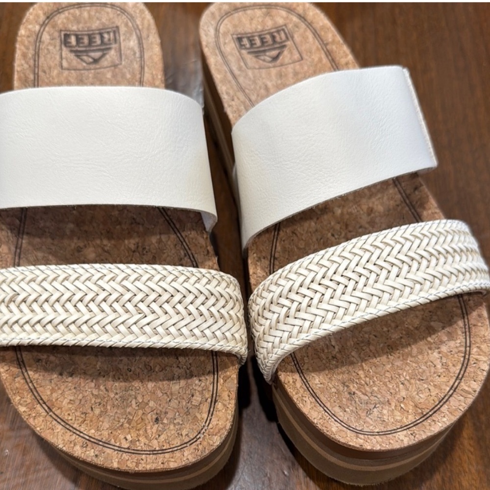 Reef- White and Tan Women's Platform Sandals